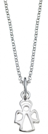 Silverhalsband 38cm med ängel